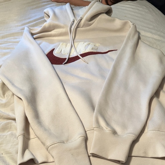 Nike Off-White Hoodie with Maroon Swoosh - Picture 1 of 2